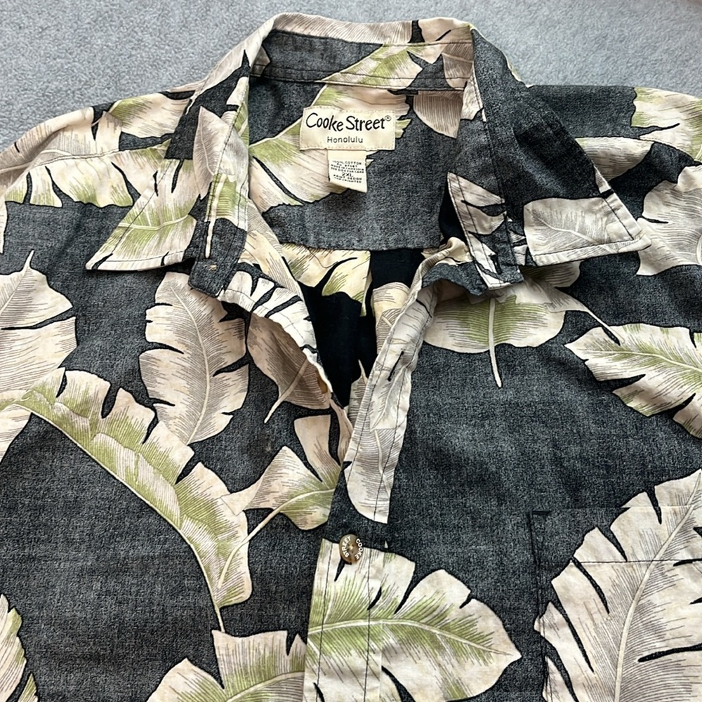 Mens Cooke Street Hawaiian Shirt 2X Tropical Button Cotton Camp Summer